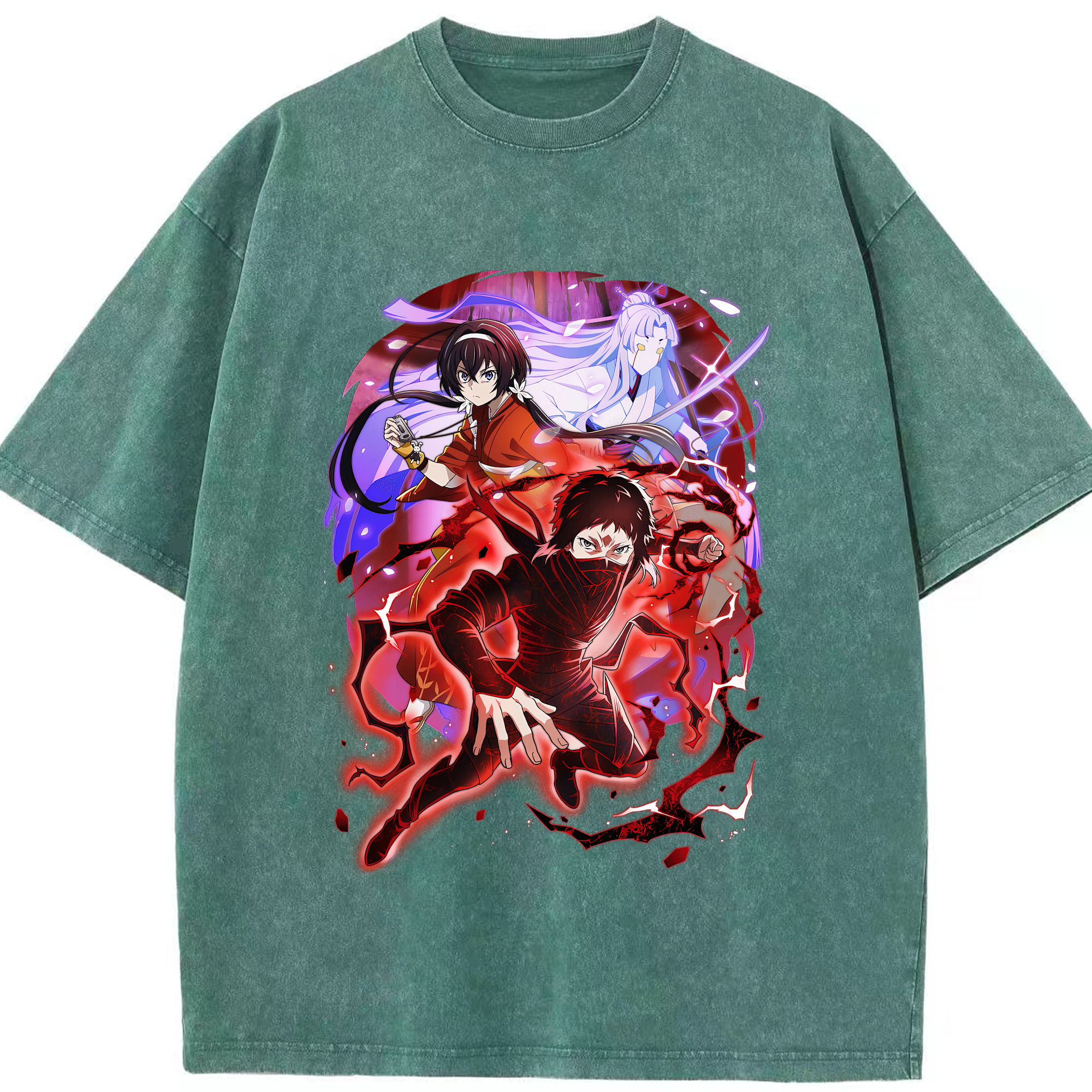 （画像用） 文豪ストレイドッグス Bungo Stray Dogs 綿100% ヴィンテージ風 半袖Tシャツ（フロントプリント）